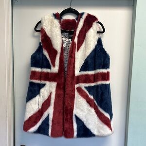 Hysteric Glamour Red and White Vest Plush Jacket